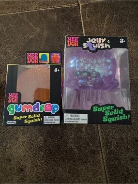 NEE DOH Jelly Squish & Gumdrop Set - Purple & Orange- set of 2 NEW UNOPENED BOX